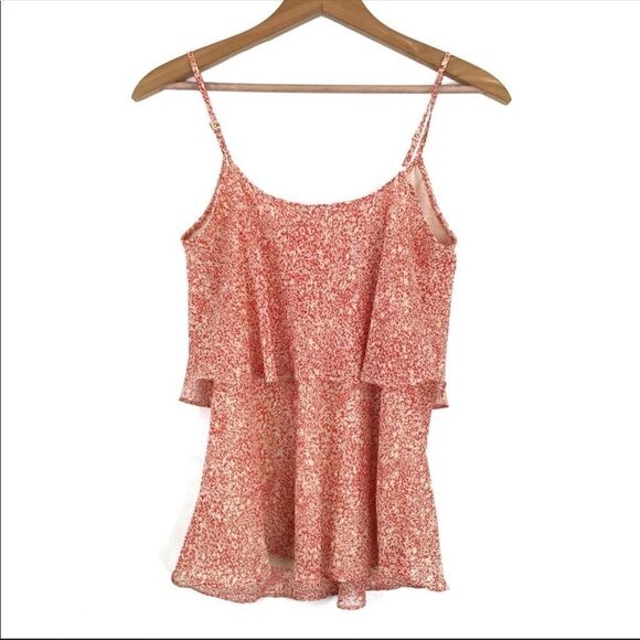Cabi Womens Ruffle Camisole Size XS Red Cream Sleeveless #339 - Picture 5 of 5